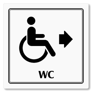 WC invalidé vpravo, 100x100mm, bílá, Utah